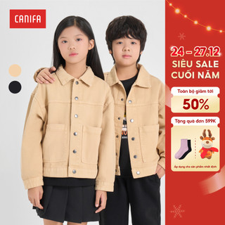  Áo khoác unisex trẻ em CANIFA dài tay cổ bẻ dáng basic 3OT24W005 