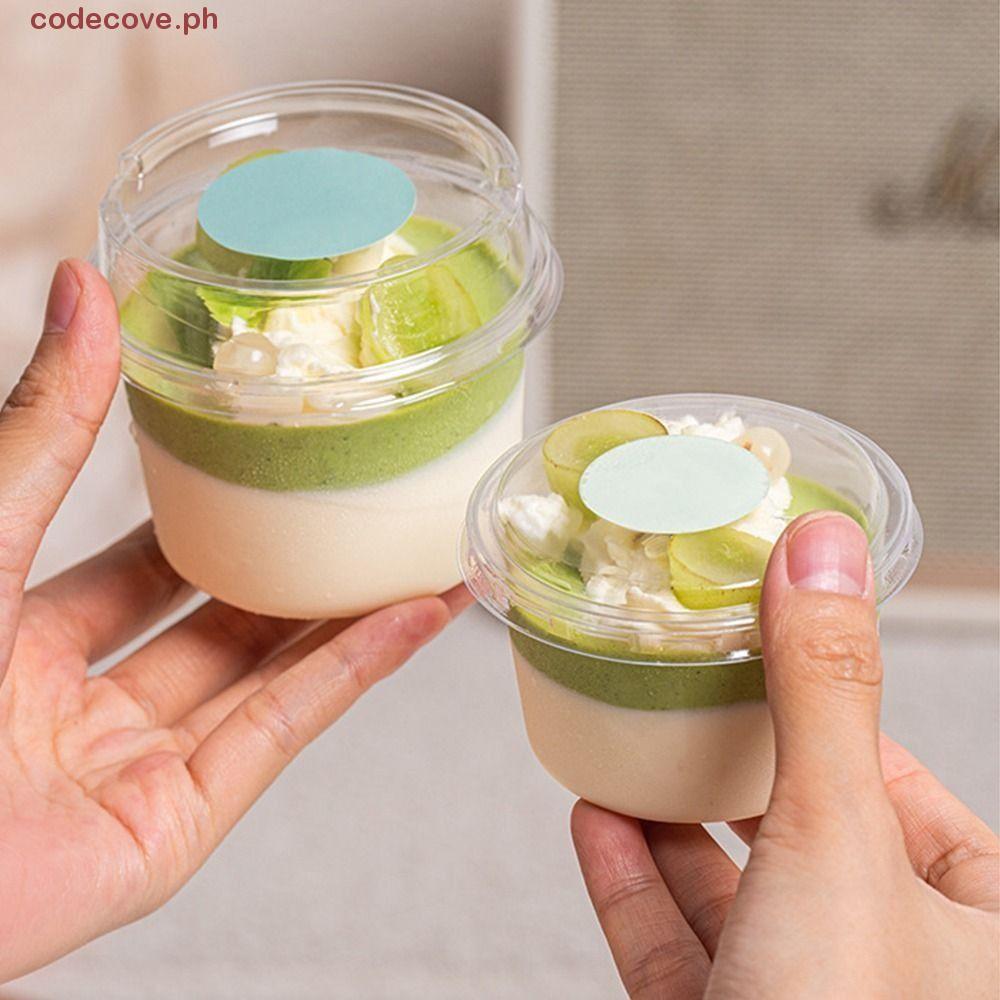 CODECOVE​ Bộ 50 Ly Salad Dùng Một Lần, Hộp Đựng Bát Tráng Miệng Bằng Nhựa Trong Suốt 150 / 250ml, Hì