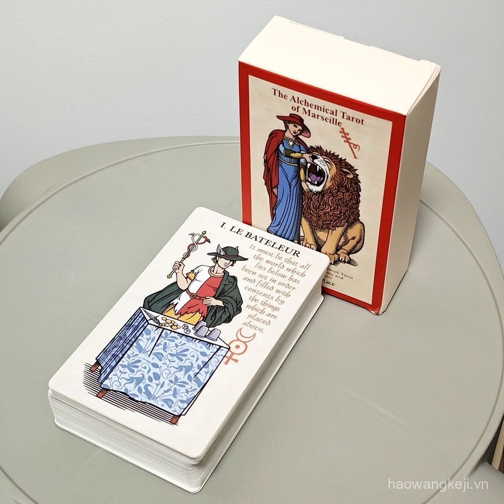 Alchemy Marseille Tarot Cards 78 Tờ Hai Mặt Dập Nổi Bảng Giấy Trò Chơi Carol Cards Tarot