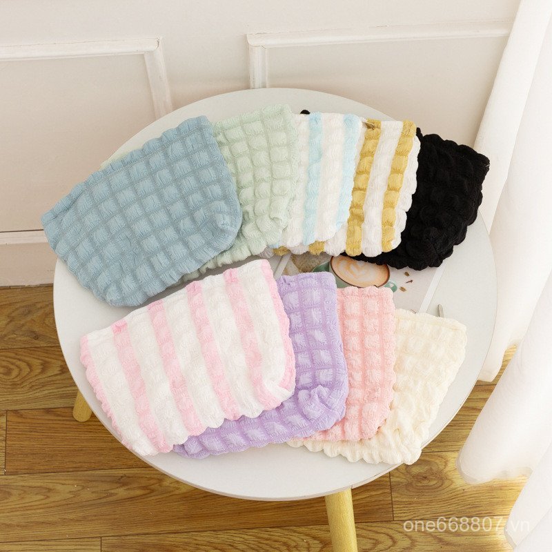 Phong Cách Mới Puff Bubble Cloud Di Động Dung Tích Lớn Túi Đựng Mỹ Phẩm Canvas Bảo Quản Du Lịch Đi C