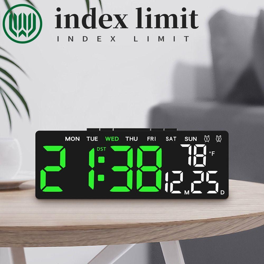 Đồng hồ điện tử LED GIỚI HẠN INDEX, Đồng hồ kỹ thuật số lớn định dạng ngày trong tuần định dạng 12 /