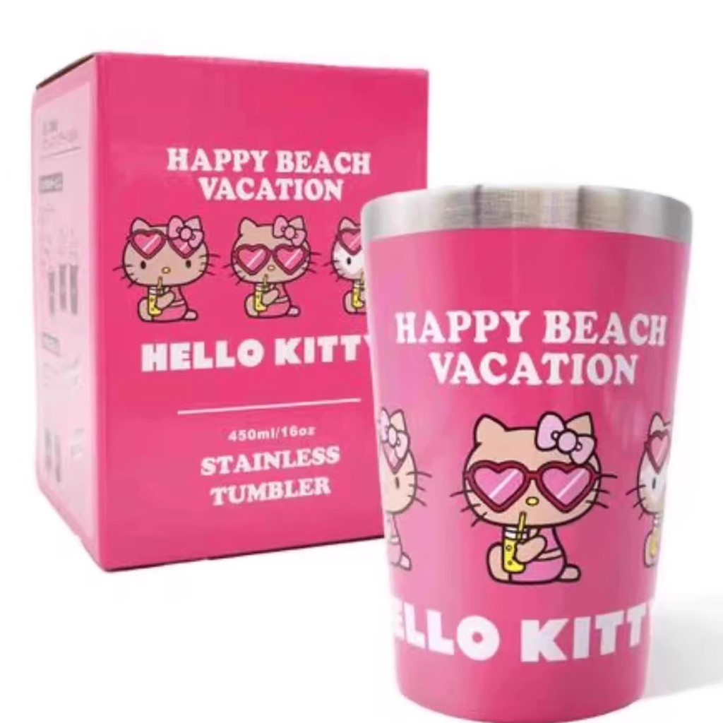 Nhật Bản Okinawa Giới Hạn hellokitty Ice Master Cup Kính Mát Tình Yêu Da Đen Hot Girl Niche Cup Túi 