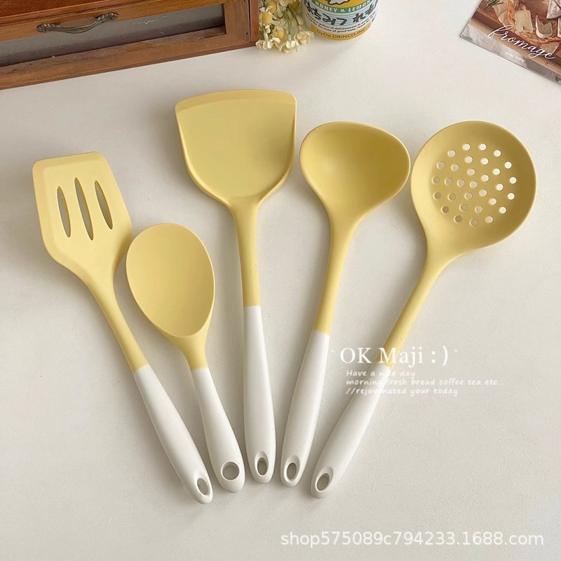 Chảo Chống Dính Thìa Nấu Ăn Đặc Biệt Gia Đình Bộ Dụng Cụ Nhà Bếp Thìa Thìa Cấp Thực Phẩm Silicon Chị