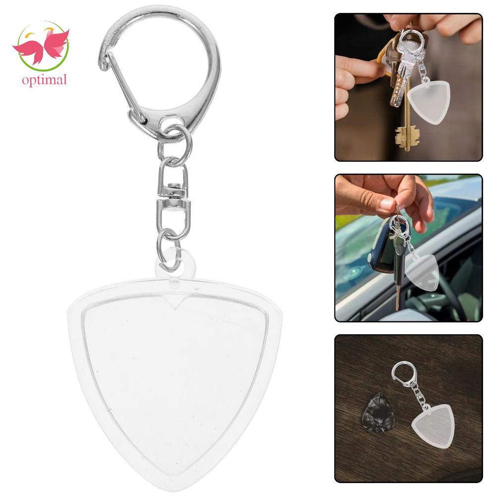 OPTIMAL LIMIT Guitar Pick Collection Box, Guitarist Storage Heart Shaped Guitar Pick Keyring, Clear 