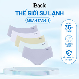   TẶNG 1 QUẦN SU  Combo 4 quần lót nữ su không đường may iBasic lưng cao không lộ viền free cut phom hipster V029 