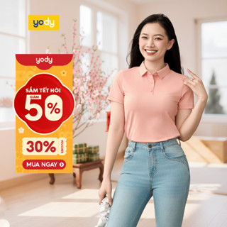    Áo polo nữ cafe.daTM mát mịn seamless YODY Không Đường May chạm là mát  WAPO25S032 