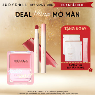   COMBO 2  Combo Son Đầu Bông 2.6ml & Má Hồng Kem 3g JUDYDOLL Căng Bóng Mịn Da Lâu Trôi Bền Màu 