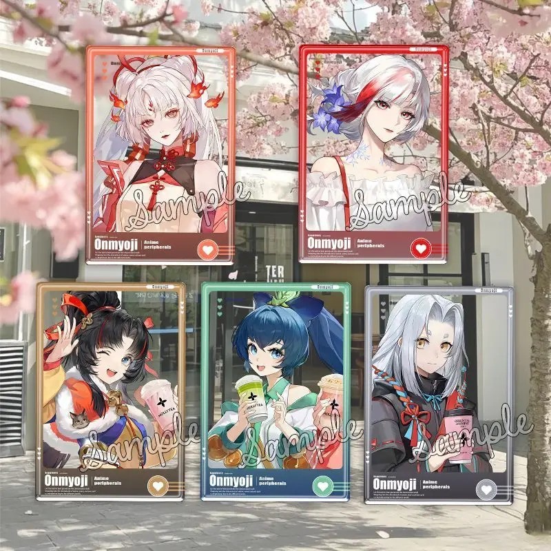 Móc khóa Âm Dương Sư Onmyoji x MOLLYTEA card mica trong suốt Shiranui Hotarugusa Kuro Douji standee 