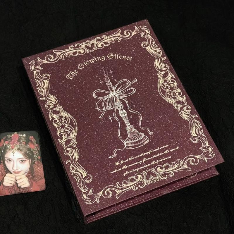 Ember Thơ Thẻ Sách A5 Ember Thơ Thẻ Sách Retro Đỏ Lấp Lánh Album Ảnh Ngôi Sao Đuổi Theo Thẻ Ảnh Lá R