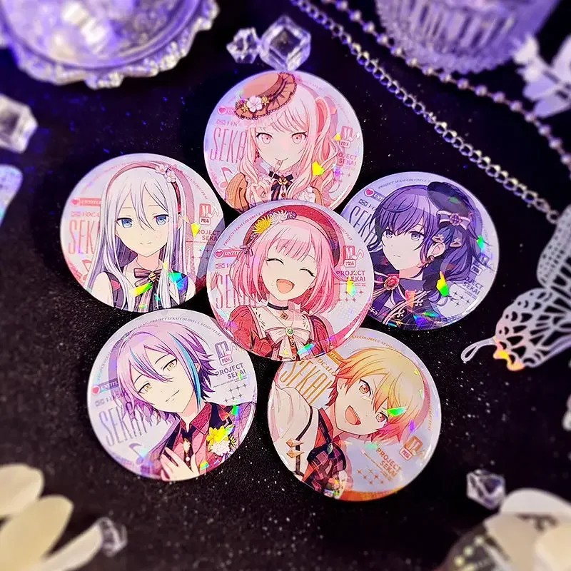 Huy hiệu Pin cài áo Project Sekai Colorful Stage Proseka Shinonome Akito Kamishiro Rui Tenma Tsukasa