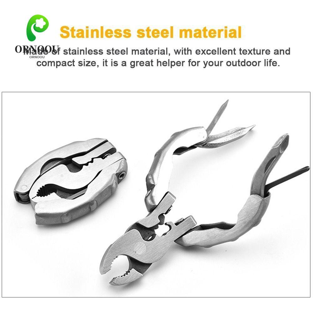 Kìm đầu tròn ORNOOU, Kìm bỏ túi 9 trong 1 Mini EDC Tool, Kìm móc khóa kết hợp Tua vít gấp Máy cắt dâ