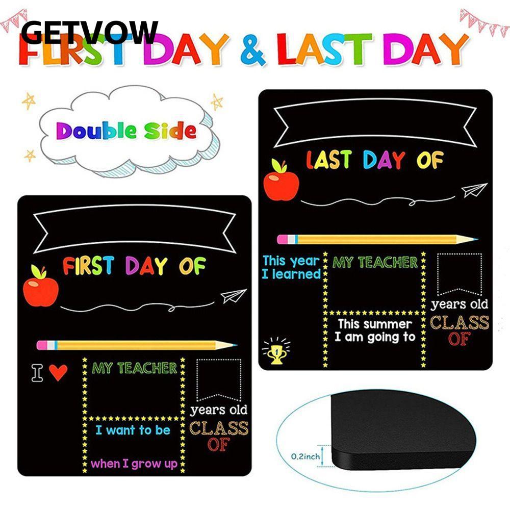 GETVOW School Board 1st Day of School Sign Back to School Bảng phấn Đồ dùng gỗ cho mẫu giáo 10 "x12"
