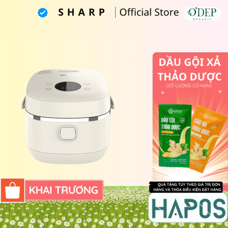 Nồi cơm cao tần Sharp 1 lít 1000W KS-IH10IX-WH, công nghệ IH 3D, phủ chống dính - HAPOS HEL