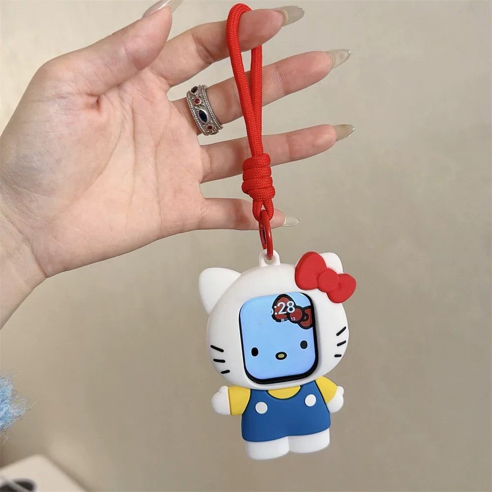Quần Áo Xanh KT Cat Thích Hợp Cho iWatch Band IWatch 45 44 41 42 40 38MM Vỏ Bảo Vệ iWatch 7se Ultra 