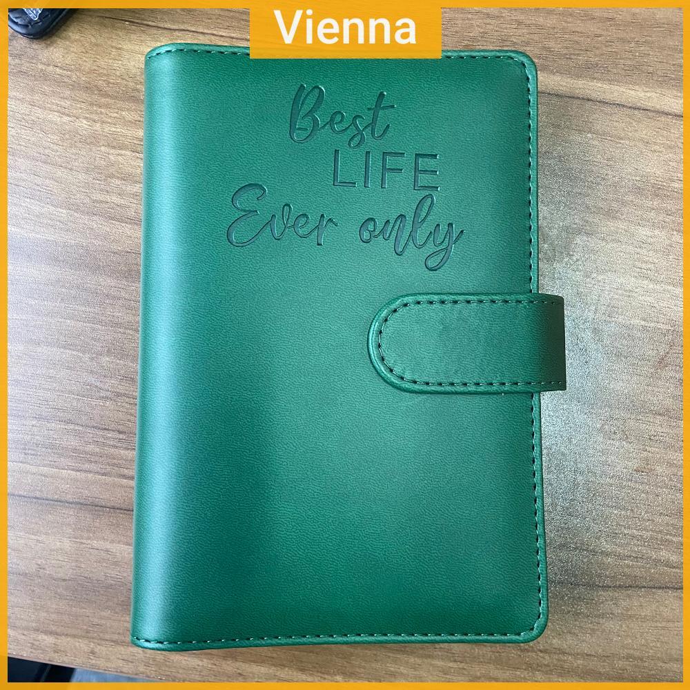 A6 PU Refillable 6 Ring Notebook Khóa từ tính Đóng cửa Mini Photocard Chất kết dính