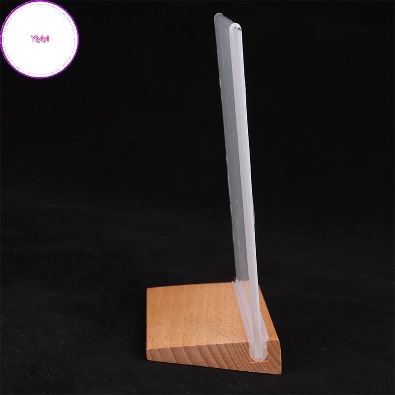 Yiyi Table Top Gỗ Acrylic Sign Holder Display Stand Double Sided, Bottom Load, Portrait Style Menu P