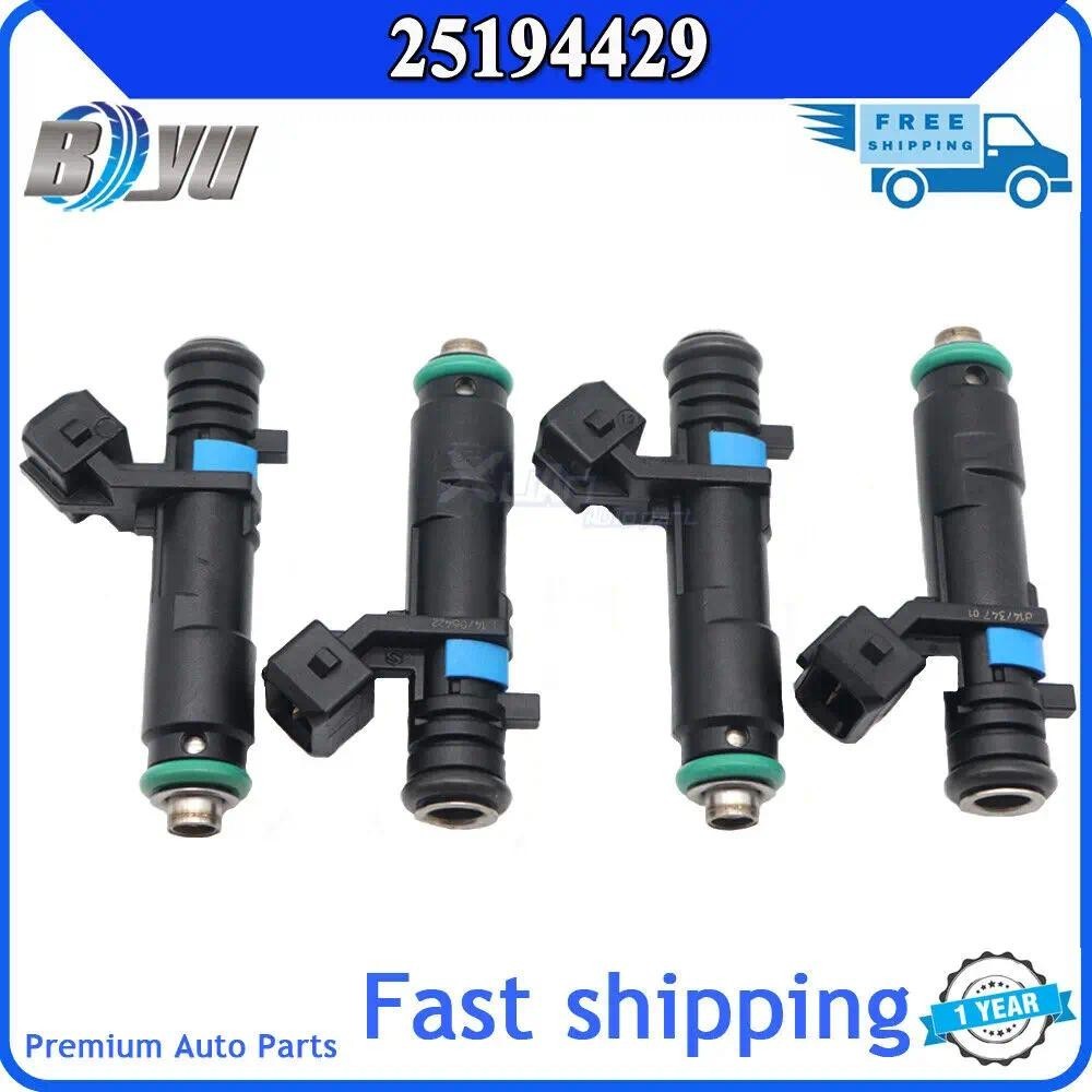 4 CÁI 25194429 25186566 Vòi phun nhiên liệu ô tô MỚI cho Chevrolet Spark 2011-2015 1.2L L4 Spark Cla