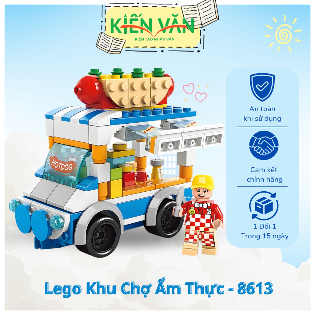 Lego Mô Hình Lắp Ráp Khu Chợ Ẩm Thực Đường Phố Lele Brothers