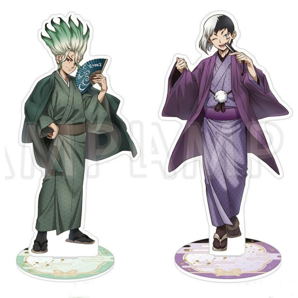 Standee anime Dr. Stone mô hình mica Ishigami Senkuu Asagiri Gen bản Kimono TOHO 10th Anniversary tr