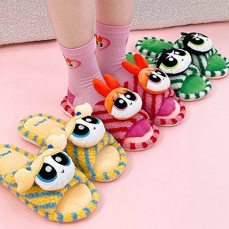 The Powerpuff Girls Indoor Slippers Cute Flat Home Breathable Non-Slip The Powerpuff Girls Indoor Sl