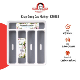 Khay đựng dao muỗng nĩa 5 hộc độn da uncle bills ks0688