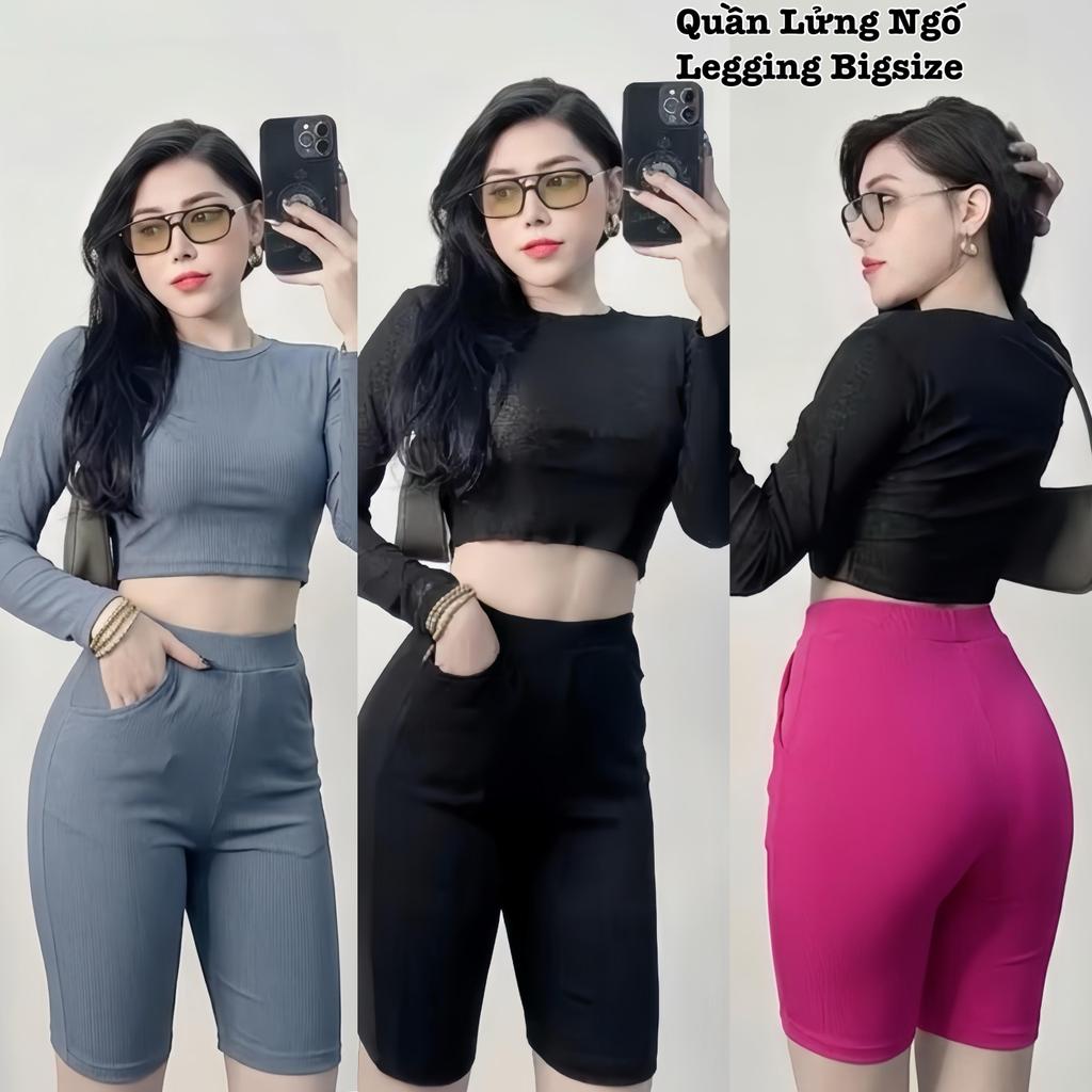 Quần Legging Lửng Nữ Bigsize Thun Tăm co giãn 4 chiều Tôn dáng đẹp mát, mặc ôm gọn dáng body Xinh Xắ