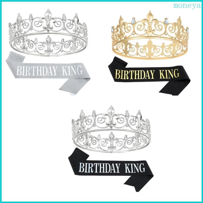 Mya Make Him Glow with Men 's Birthday King Crown and Sash Set Mũ sinh nhật