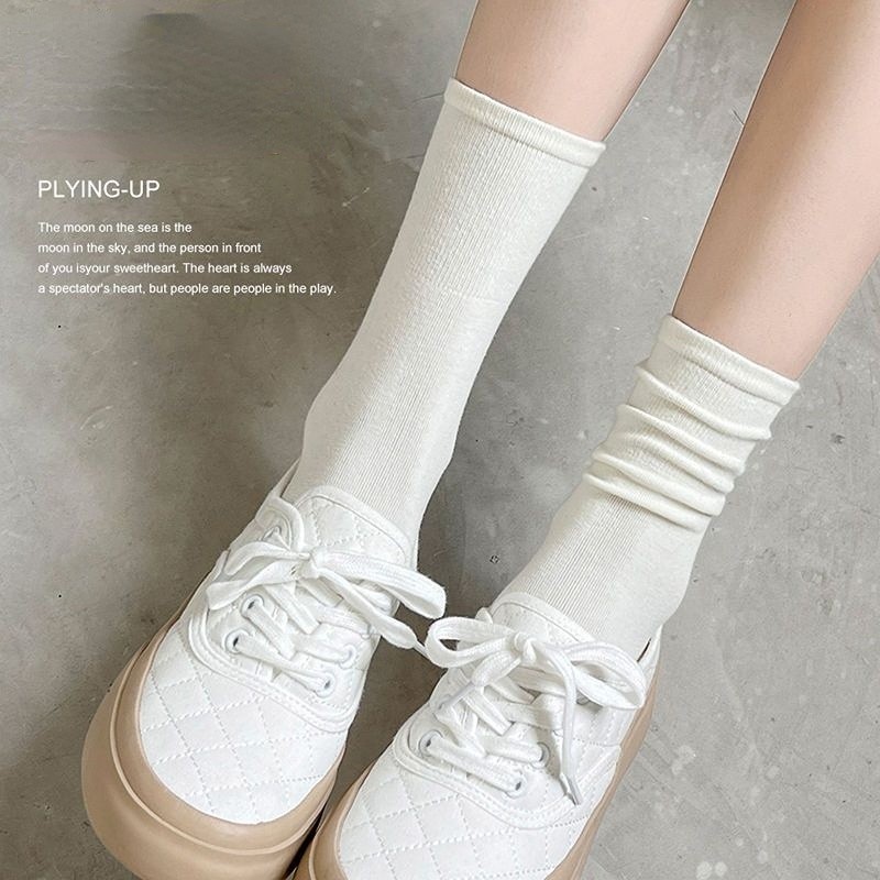 Tất Cổ Cao Nữ Vớ cotton Cổ Cao Thiết Kế Mới Thời Trang Mùa Thu Đông Dành Cho Nữ Hàn Quốc | BigBuy360 - bigbuy360.vn