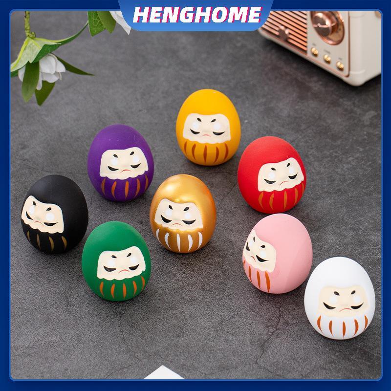 HENGHOME Nhật Bản Gốm Daruma Tượng Daruma Tumbler Thủ Công May Mắn Trang Trí Phong Cảnh Búp Bê Darum