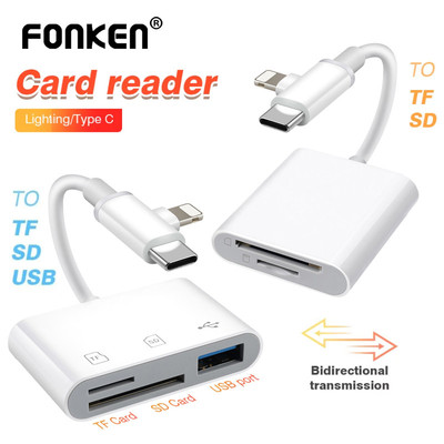 Bộ chuyển đổi thẻ nhớ OTG đa chức năng 3 trong 2 Type-C / iOS sang SD / TF / USB cho máy tính xách tay Điện thoại