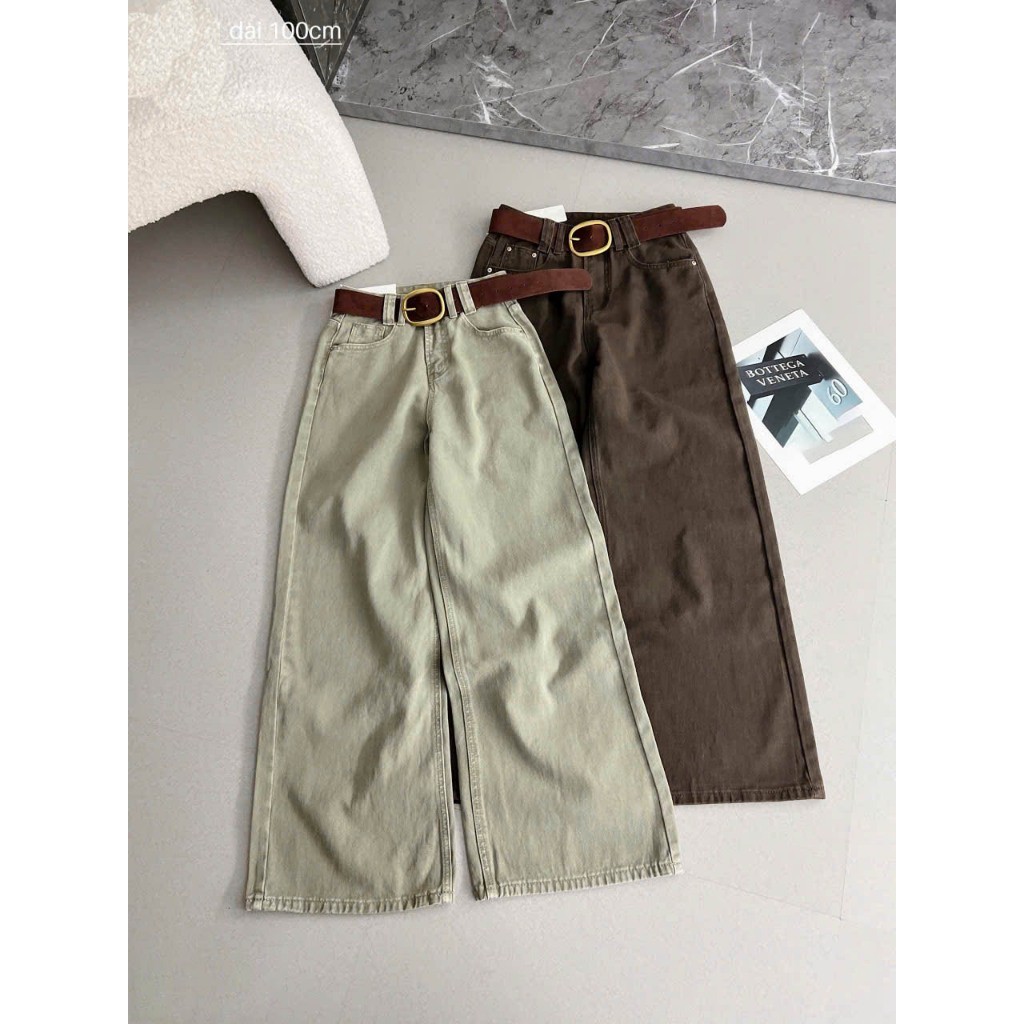 [Follow shop nhận mã 10k] Quần dài suông kèm đai Meo Meo Shop QCCC QCL1 QD1252 G 3571