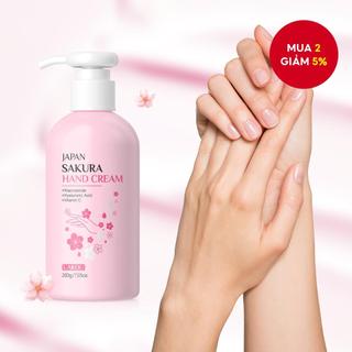  Laikou Japan Sakura Hand Cream Dưỡng ẩm lâu trôi Kem dưỡng da rạng rỡ mịn 200g 