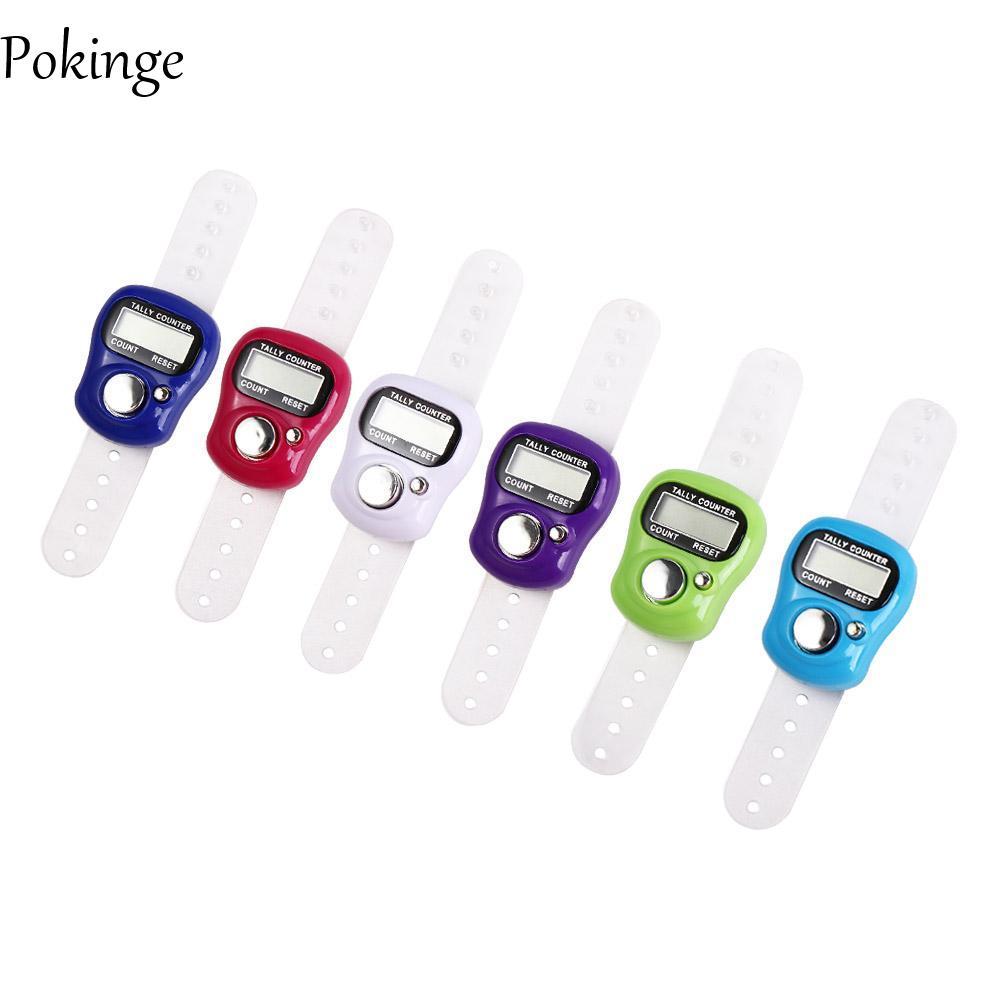 POKINGE Finger Ring Tally Counter, Điện Tử Mini Đan Row Counter, Row Button Hand Held Digital Manual