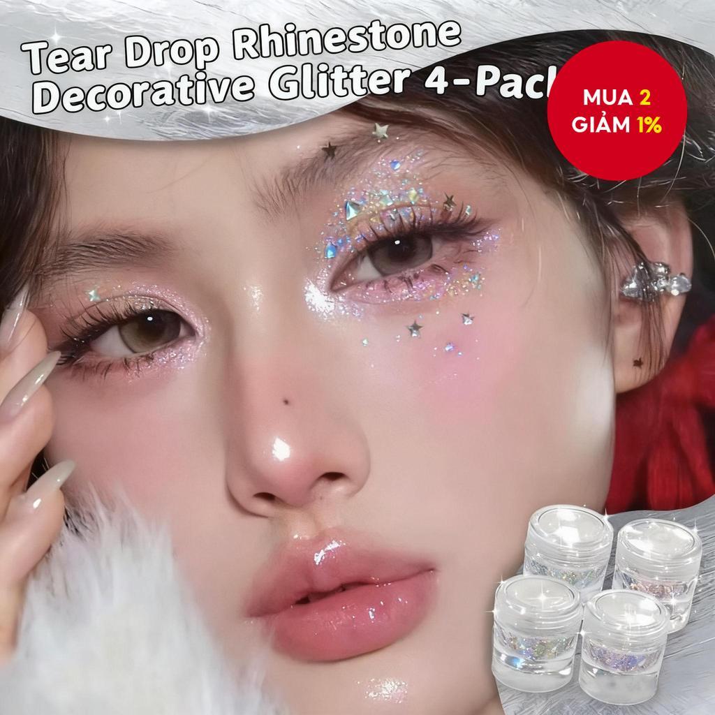 Bộ phấn mắt 4 mảnh Flash & Fine Glitter - Bảng làm sáng da mặt, Quà tặng ngày lễ hoàn hảo
