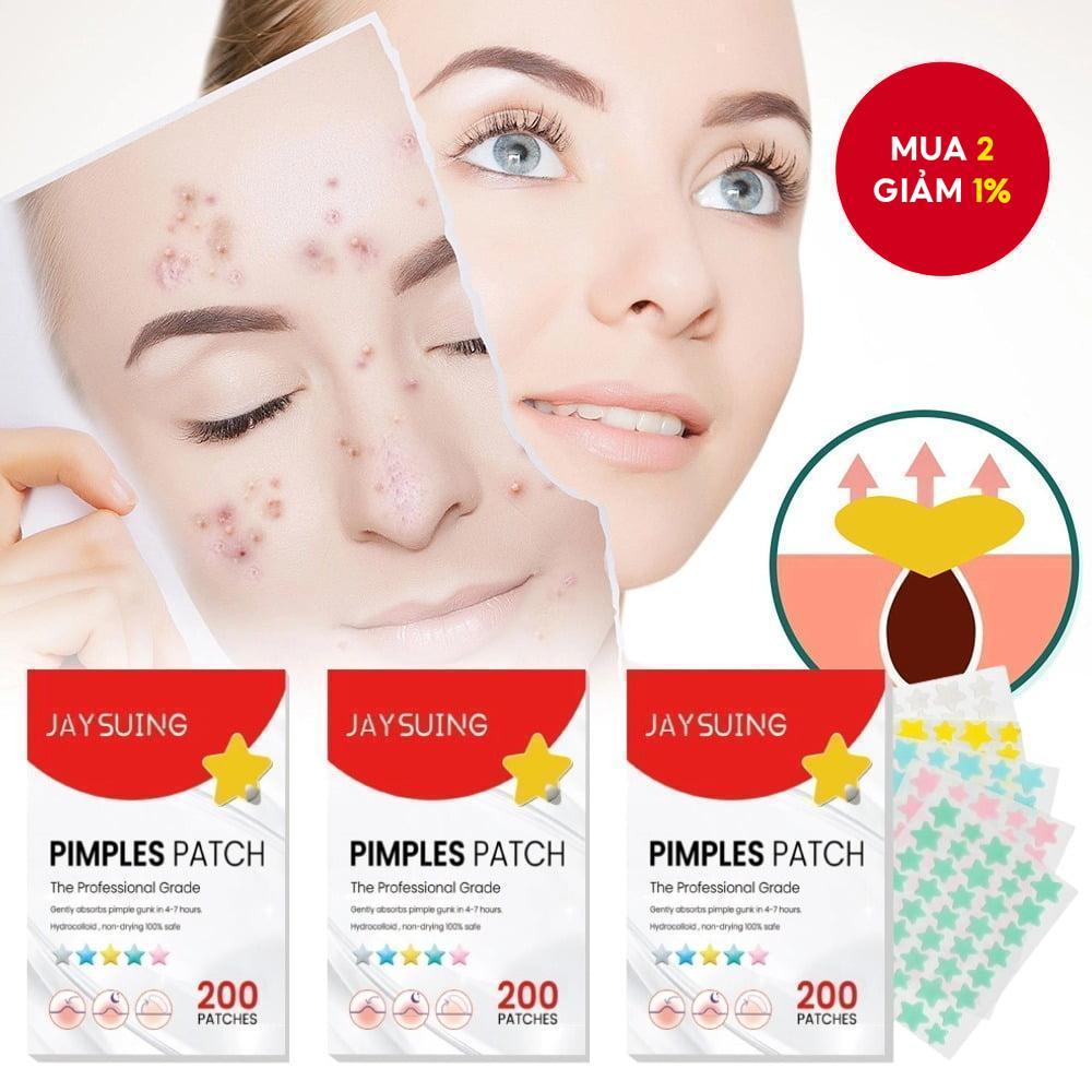 Miếng dán mụn 200 chấm, miếng dán mụn hình sao, miếng dán mụn hydrocolloid, miếng dán mụn cho mặt, m
