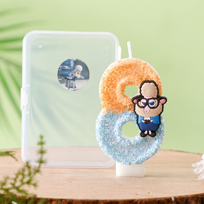 [Sẵn sàng] Crazy Animal City Sheep Vice Mayor Number Birthday Candle Party Bầu không khí Bánh trẻ em
