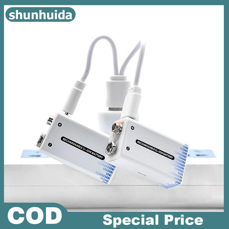 Pin Shunhuida 9V Pin 9V li-ion Type-C Pin 9V lithium Cho Đồng Hồ Micro Đồ Chơi Cáp Sạc USB VN