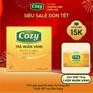  Trà Đen Nhãn Vàng Cozy 100 Túi Lọc Rời Dùng Pha Chế Trà Chanh,Trà Tắc,Trà Chanh Dây Kim Quất,Trà Sữa 