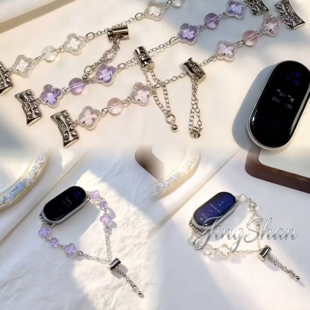 Lucky Four-Leaf Clover Dây đeo kim loại có thể điều chỉnh cho iWatch Series 11 10 9 8 7 SE 5 4 46mm 