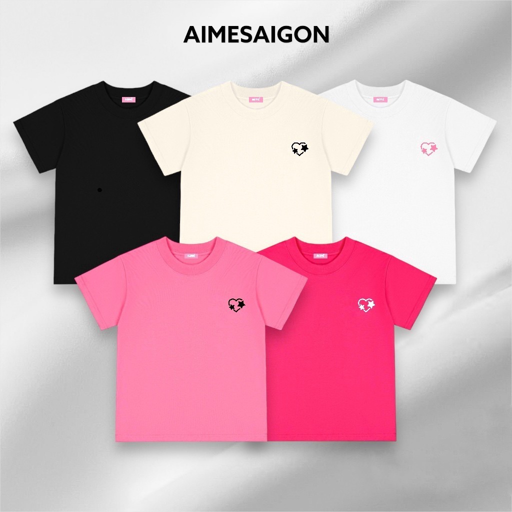 [HOT] Áo Thun Baby Tee AIMÉ Cotton ""HEART"" Trái Tim Basic - Aimesaigon