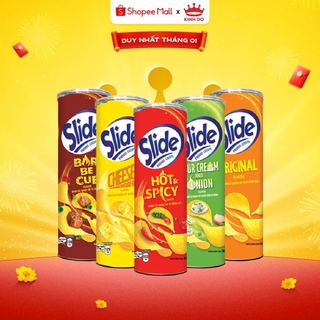  Bánh Lát Snack Khoai Tây Slide Vị Ngẫu Nhiên Combo 5 Lon x 90g - LIVE 