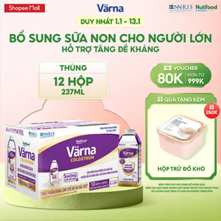  Thùng 12 Hộp Sữa Bột Pha Sẵn Varna Colostrum  12 Hộp GIấy X 237ml  - Bổ Sung Sữa Non Tăng Đề Kháng Cho Người Lớn 
