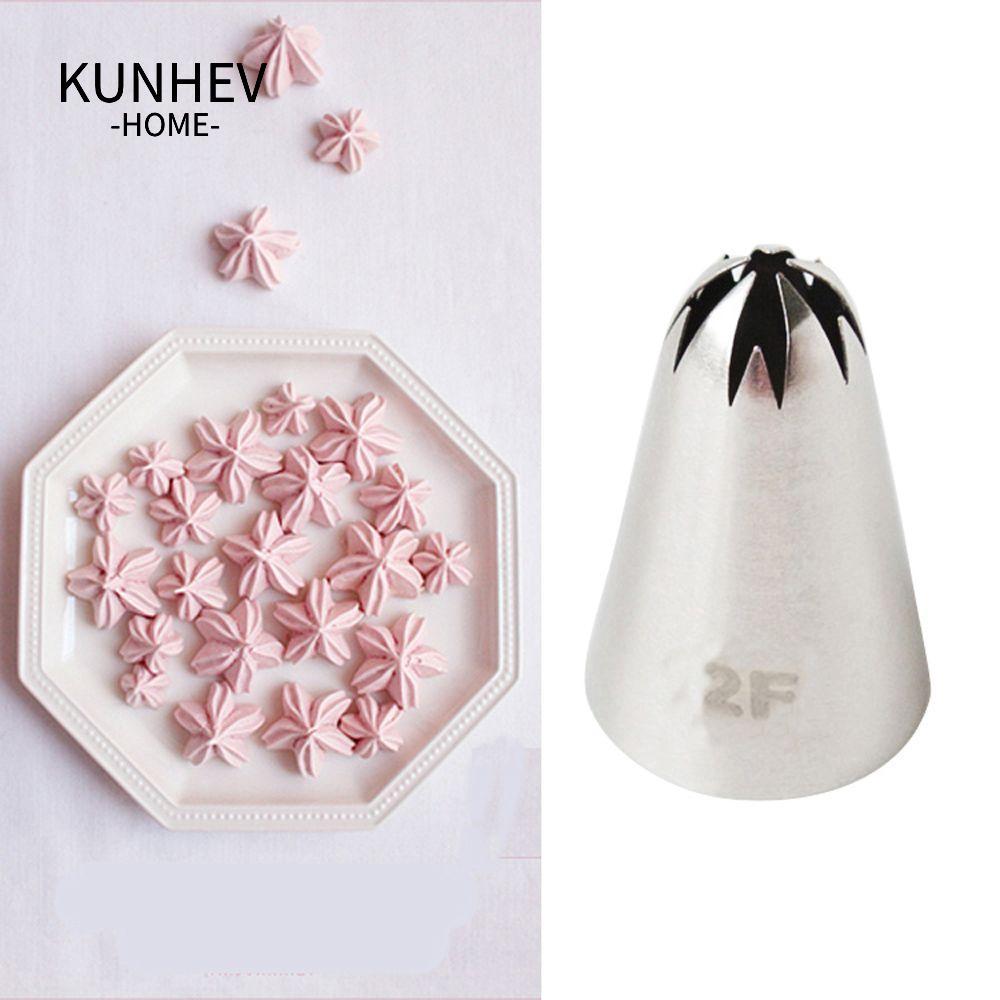KUNHEV #2F Icing Piping Nozzles Bakery Bakeware Nga Cherry Blossoms Cupcake Ice Cream Tool