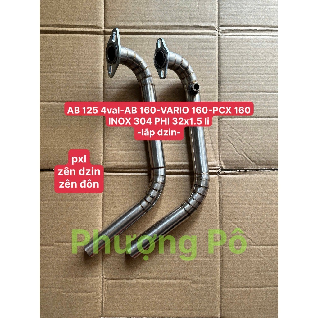 ⚡️FREESHIP⚡️ Cổ pô inox 304 AB 125 4VAL-AB160-VARIO 160-PCX 160 phi 32x1.5 li lắp dzin