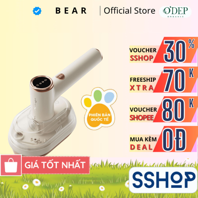 Bàn ủi hơi nước cầm tay Bear Chính hãng, bề mặt ủi lớn, làm nóng nhanh, tự vệ sinh cặn GTJ-A12Z2 - S
