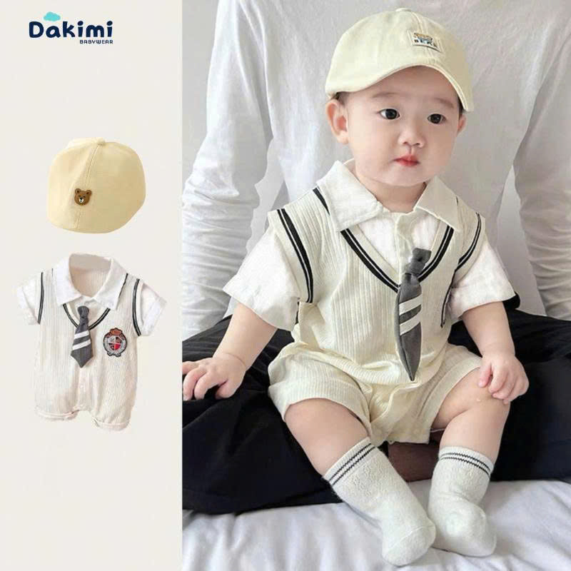 Body công tử cho bé Dakimi BABYWEAR dễ thương, Bodysuit chất thun tăm mềm mát,Quần áo sơ sinh 0-12M