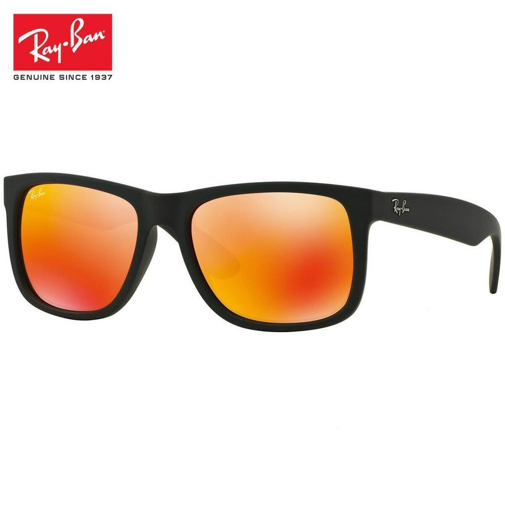 Kính râm Justin Mix RB4165, màu đen viền cam, phong cách thời trang