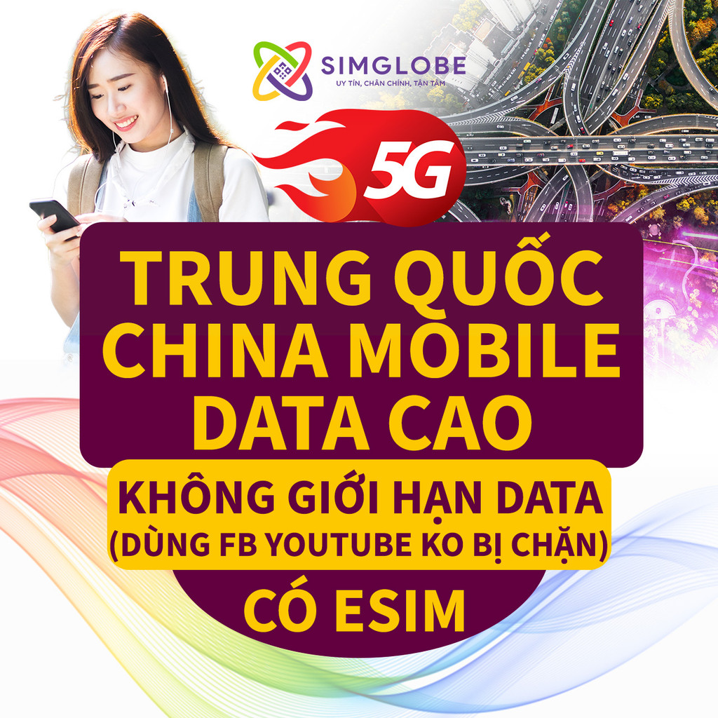 [BẢO HÀNH 1 ĐỔI 1] SIM DU LỊCH TRUNG QUỐC CHINA MOBILE DATA CAO 7-90 NGÀY - KHÔNG CẦN KÍCH HOẠT