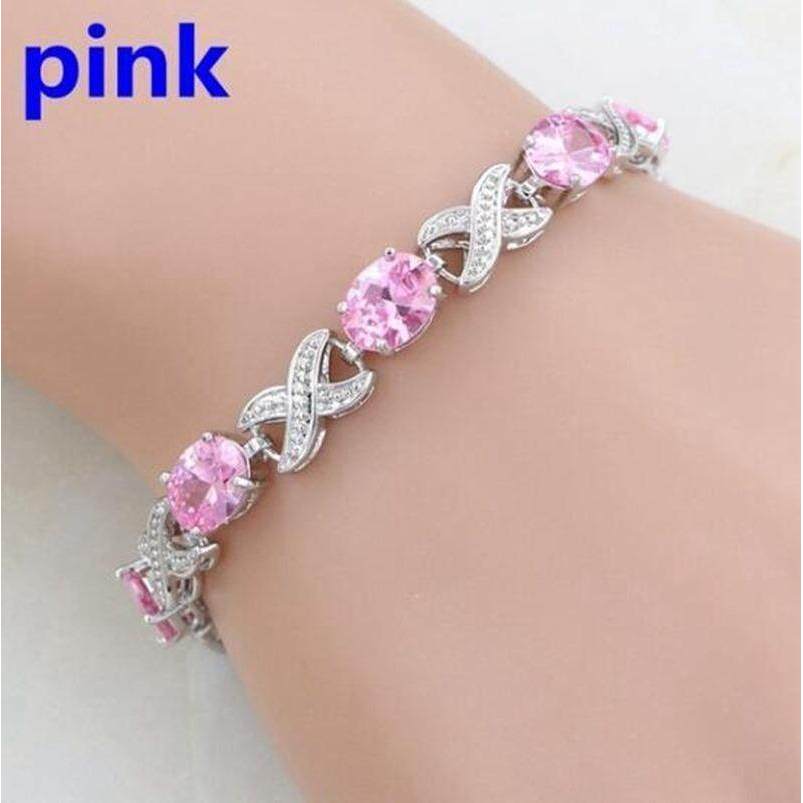 Vòng đeo tay chéo đá quý thiết kế đơn giản, độc đáo, trendy mới vòng tay nữ vòng tay nữ titan không 