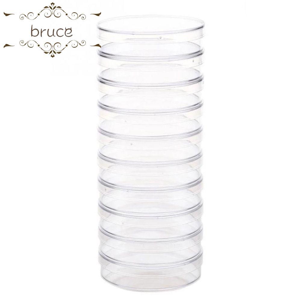 BRUCE Đĩa Petri Vô Trùng Sinh Học Khoa Học 55x15mm Nhựa Trong Suốt Có Nắp Đĩa Petri Trong Suốt
